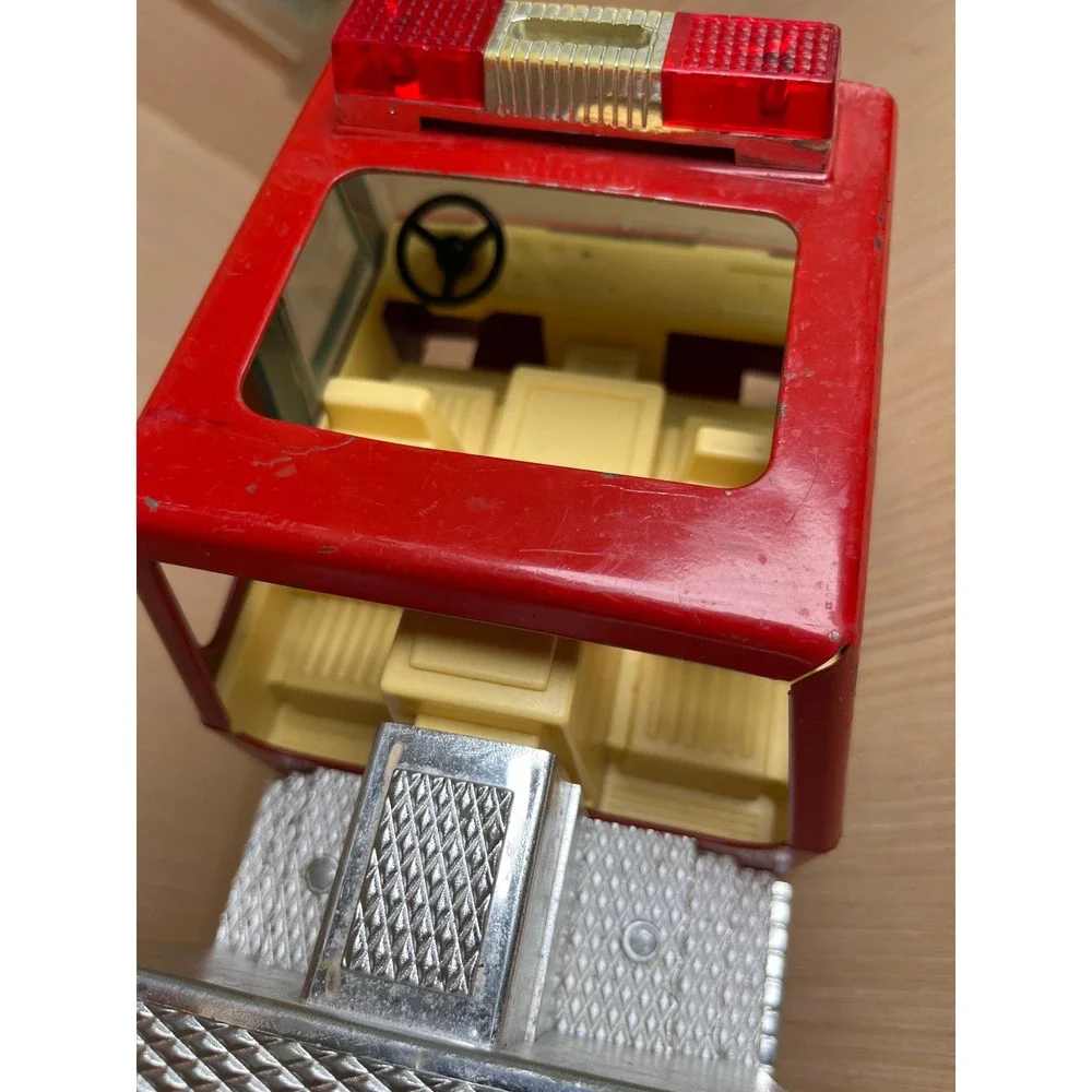 Vintage 80s Nylint Rescue Pumper Fire Truck Red Pressed Steel Metal Muscle Toy